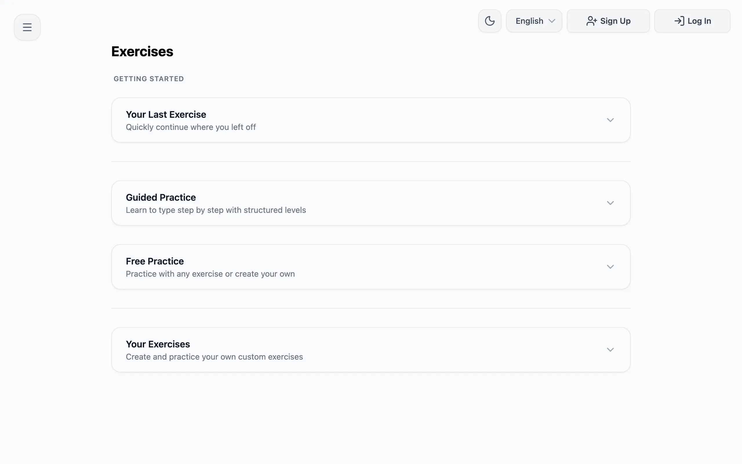 Story mode and custom exercises