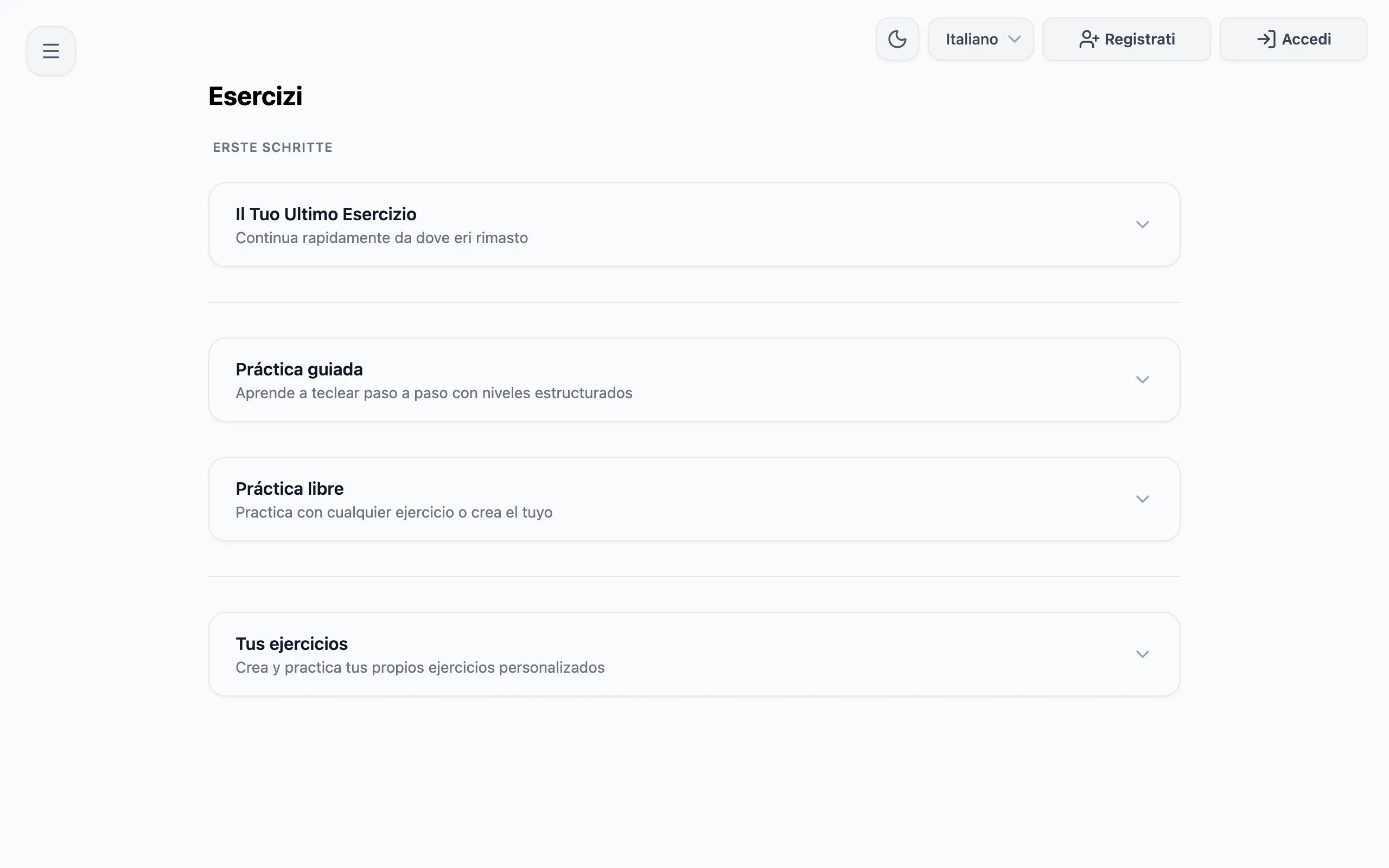 Story mode and custom exercises