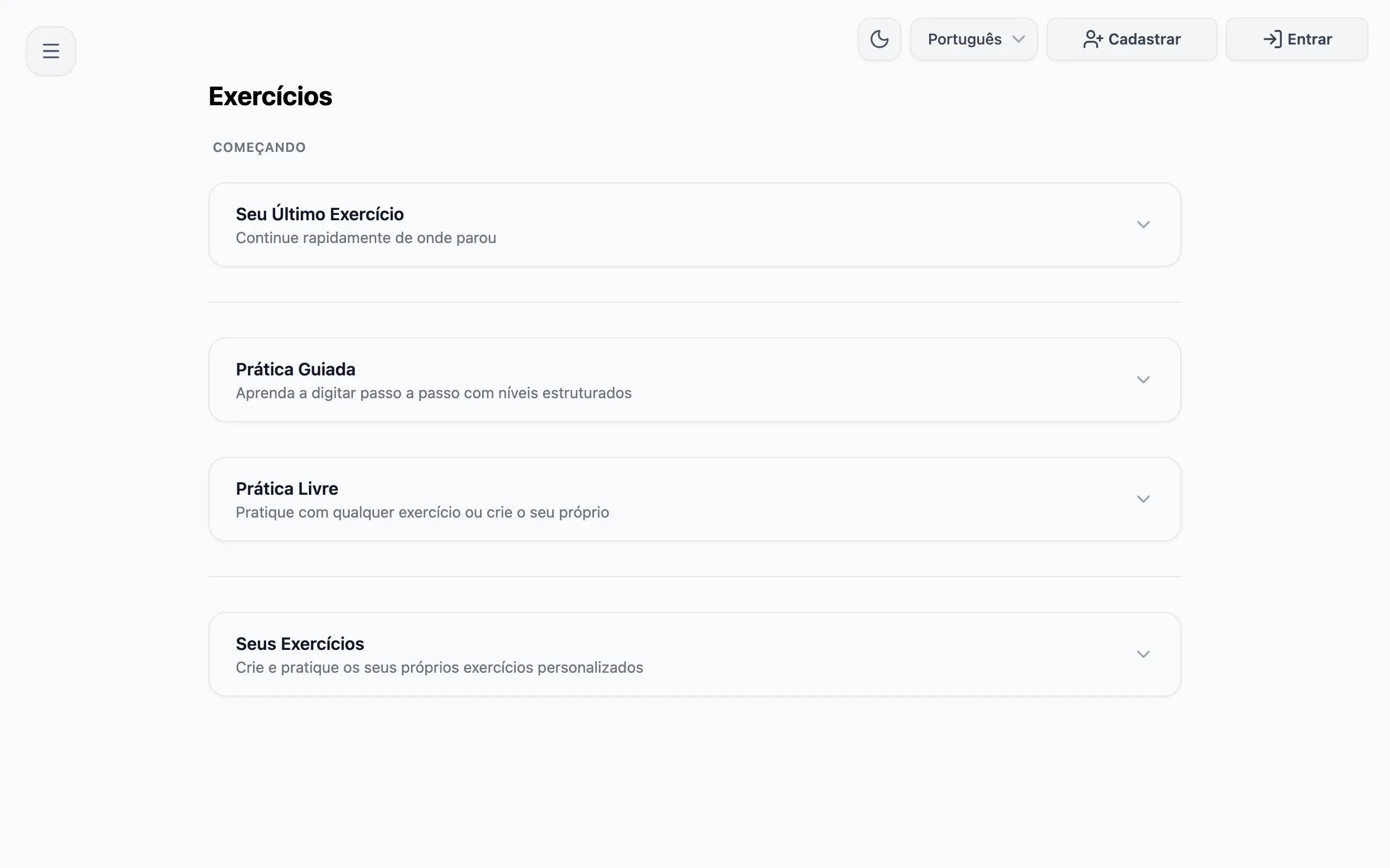 Story mode and custom exercises